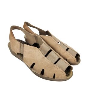 Ecco Tan Sand Leather Slingback Fisherman Sandals Womens Size 8 to 8.5 Size 39